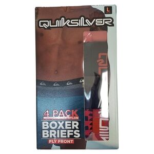 Quiksilver Men's Performance Nylon Boxer Briefs With Fly Front 4 Pairs NWT